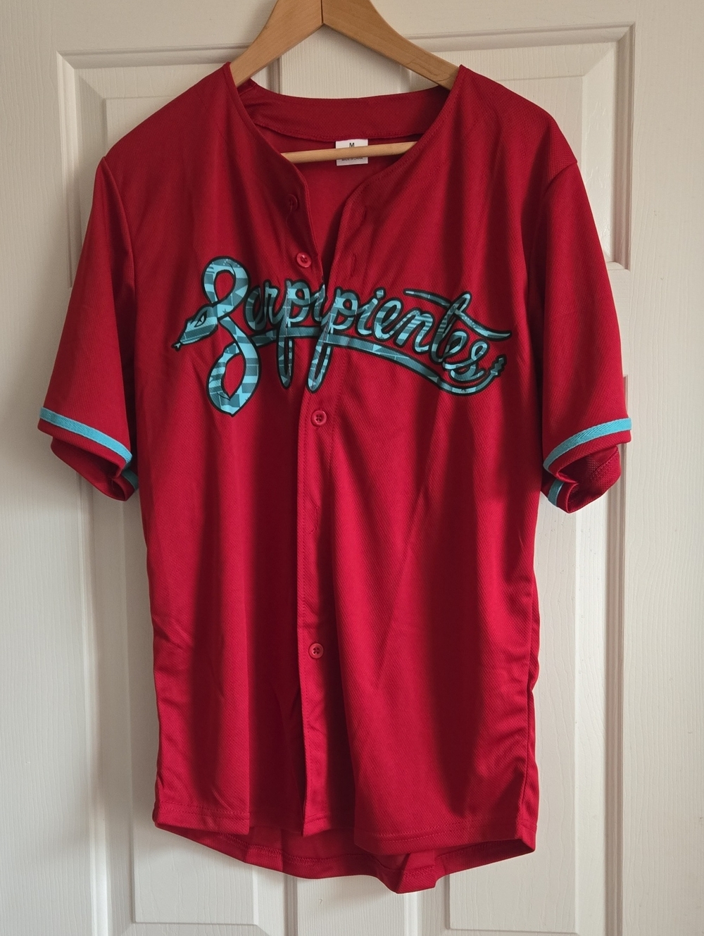 Adult AZ Diamondbacks Red Short-Sleeve Baseball Jersey with Teal Script